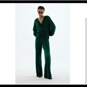 Zara pleated set- top and flared pants